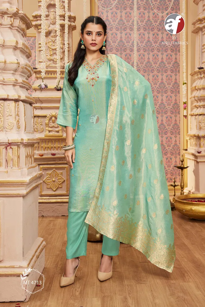 MT 4713 Tissue Shimmer Designer Readymade Suit Wholesale Shop In Surat